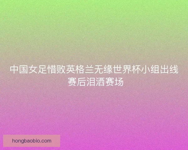 中国女足惜败英格兰无缘世界杯小组出线 赛后泪洒赛场