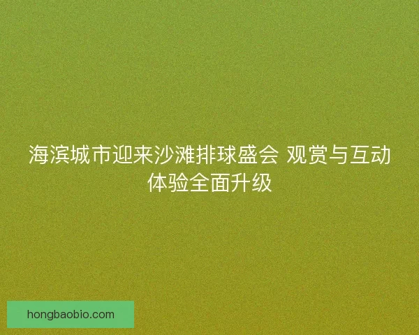 海滨城市迎来沙滩排球盛会 观赏与互动体验全面升级