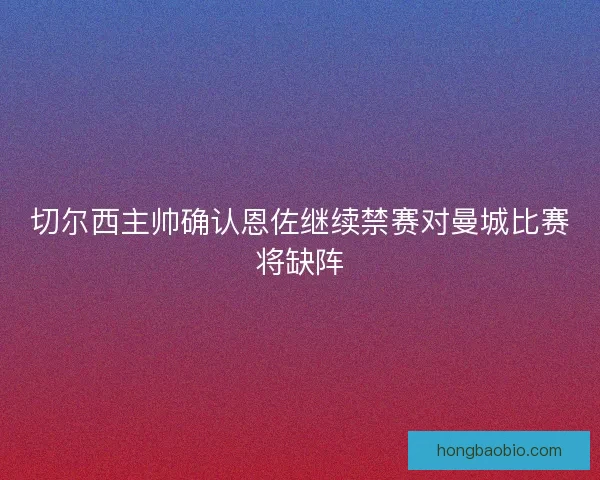 切尔西主帅确认恩佐继续禁赛对曼城比赛将缺阵