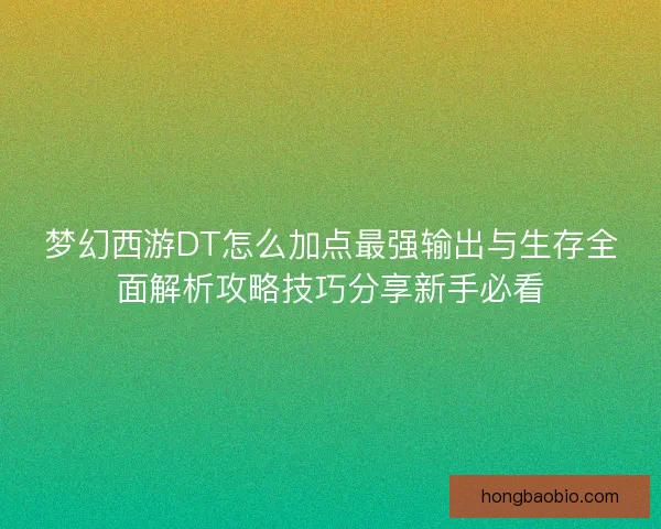 梦幻西游DT怎么加点最强输出与生存全面解析攻略技巧分享新手必看
