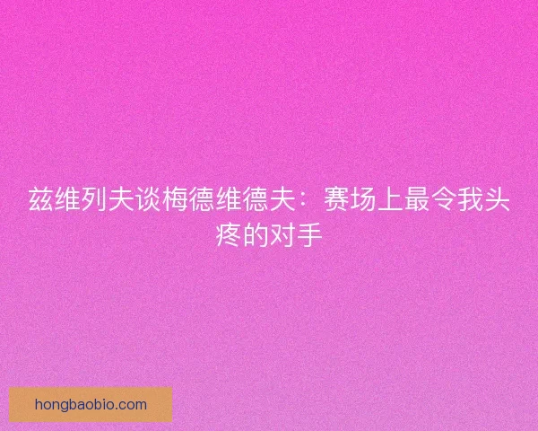 兹维列夫谈梅德维德夫：赛场上最令我头疼的对手